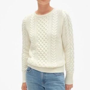 NWOT GAP Cable Knit Fisherman White Sweater